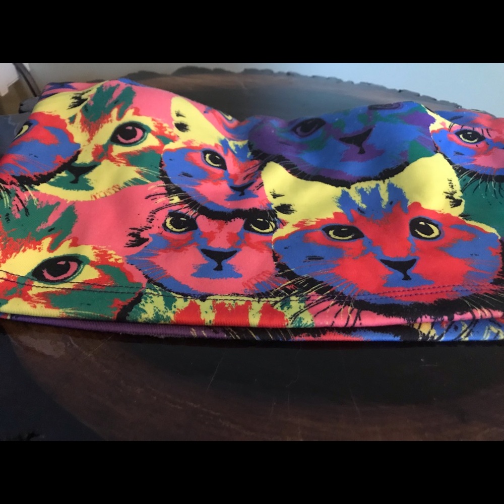 Rave Multicolor Kitten Print Tube Top - Picture 5 of 5